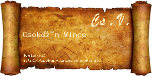 Csokán Vince névjegykártya