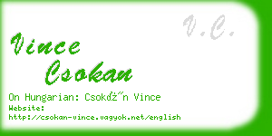 vince csokan business card